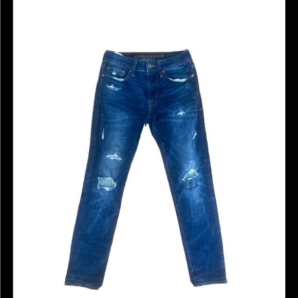 American Eagle  Distressed Flex Slim Straight Jeans. Size 28x30. - Picture 3 of 8